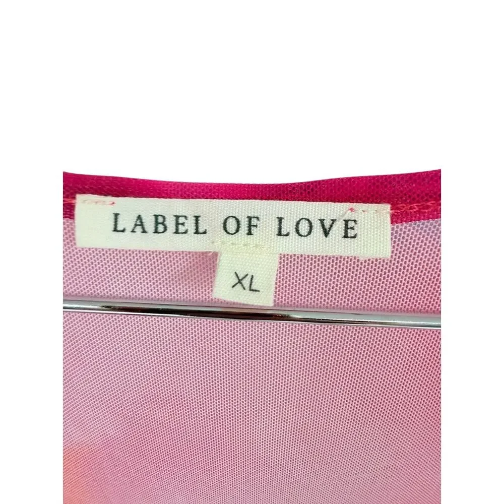 Label of Love Pink Floral Sheer Mesh Swim Cover Up Tunic XL